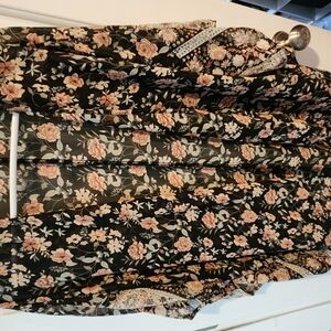 Floral Black and Pink Dress